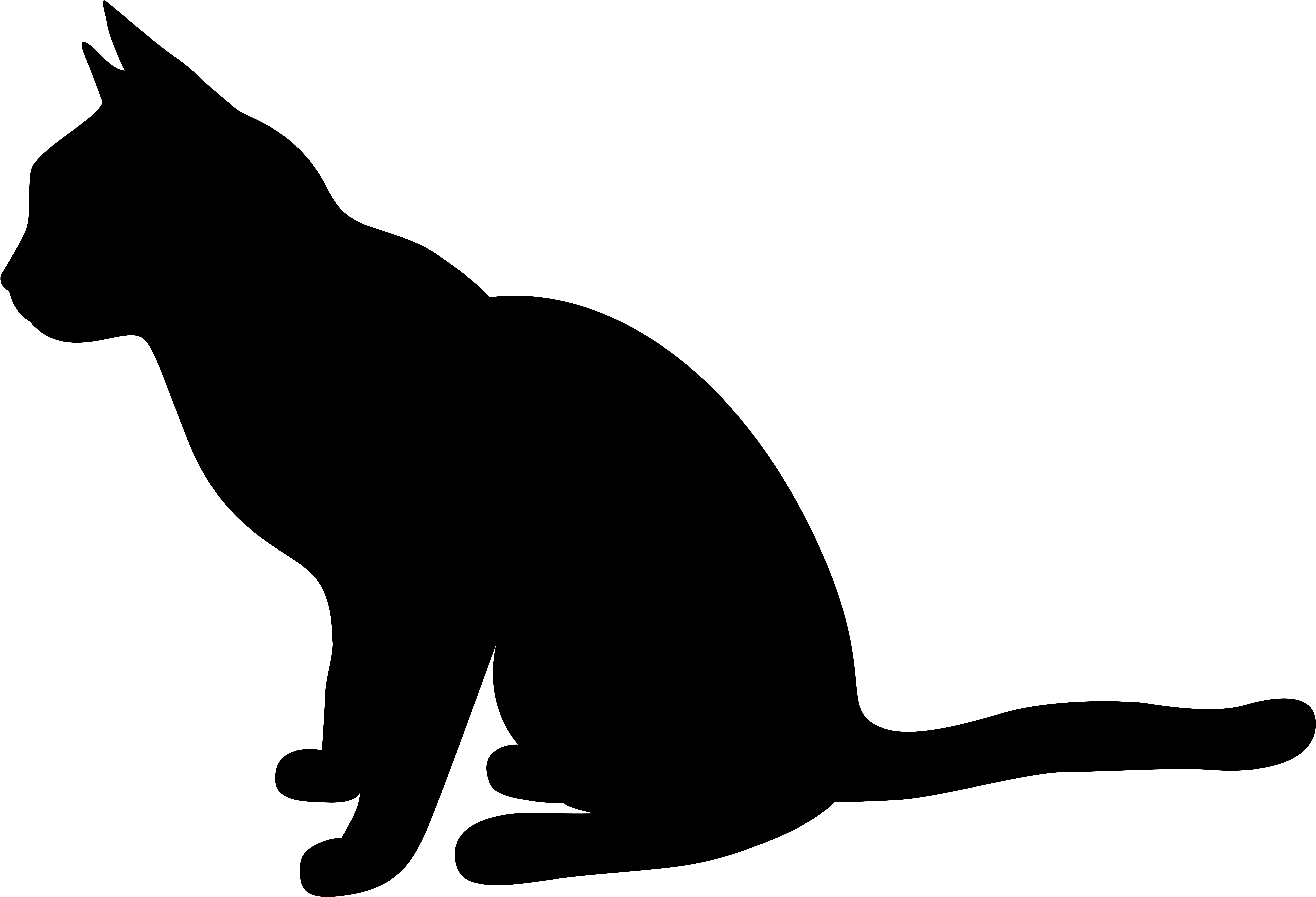 Clip Art Cat Silhouette Clip Art - Cat Silhouette Clip Art Png (8000x5447)