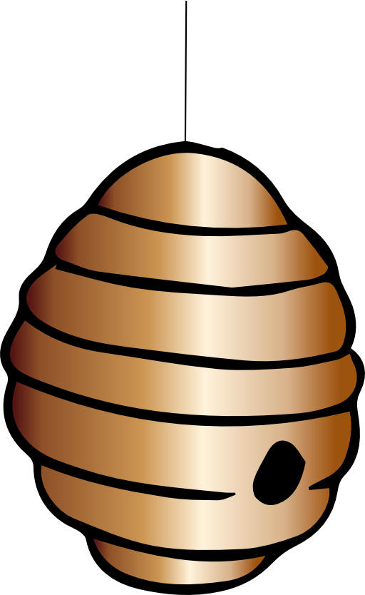 Beehive Honey Bee Bee Sting Clip Art - Cartoon Bee Hive Png (512x834)