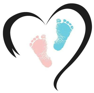 Baby Footprints Blue Pink Heart - March Of Dimes Logo (400x399)