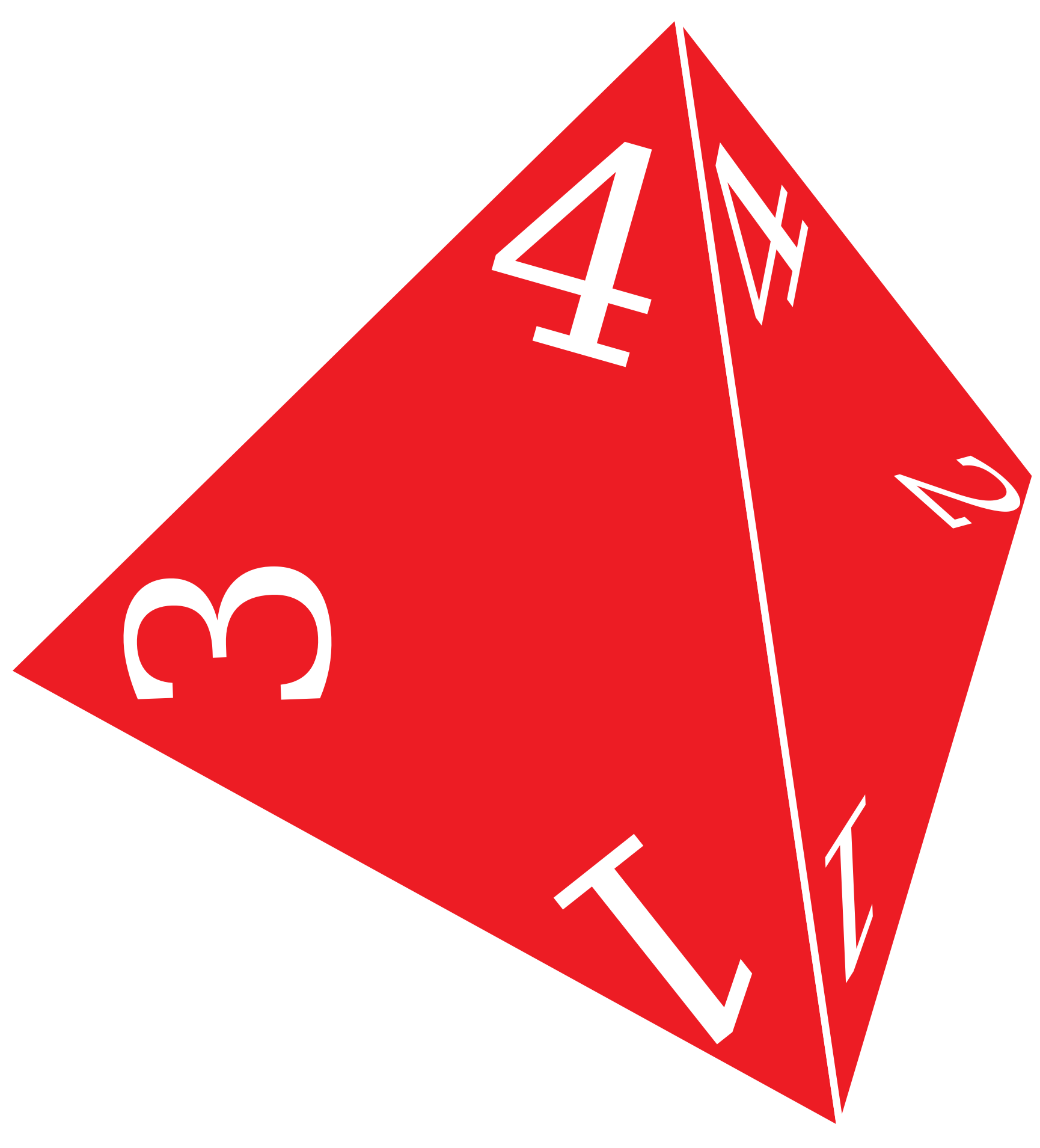 Big Image - 4 Sided Die Clipart (1730x1909)
