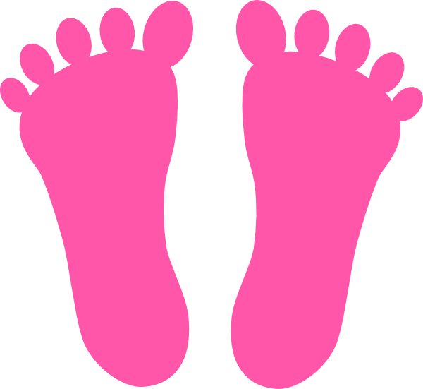 Baby Footprints Clip Art - Pink Foot Print Clipart (600x551)