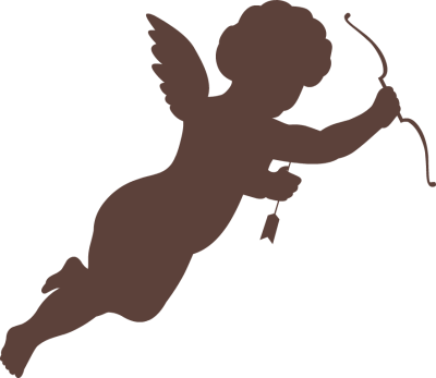 Cupid Silhouette Clip Art - Cupid (400x347)