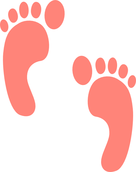 Coral Foot Prints Clip Art - Baby Clip Art Coral (468x593)