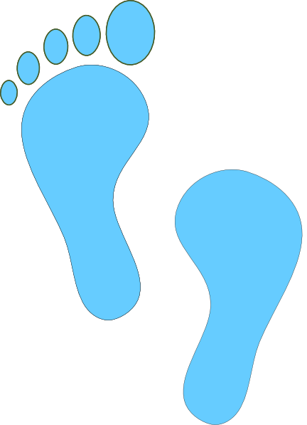Turquoise Baby Foot Prints Clip Art At Clker - Clip Art (432x597)
