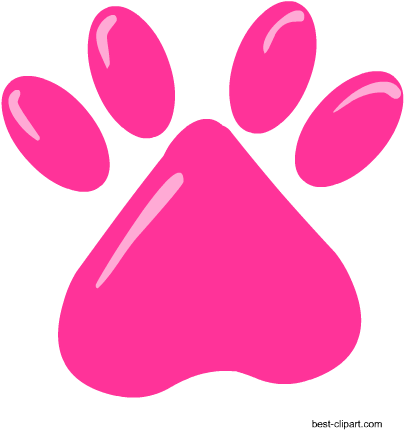 Pink Paw Print Clip Art Image Free - Pink Paw Print Clip Art Image Free (450x450)