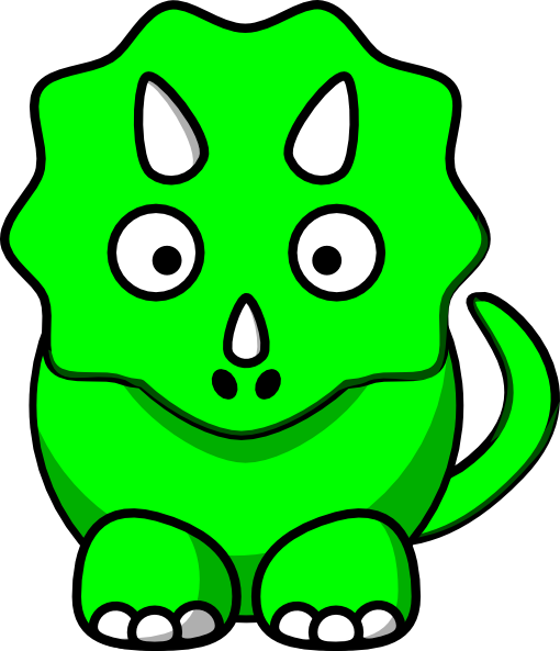 Green Baby Triceratops Clip Art - Cartoon Triceratops (510x593)