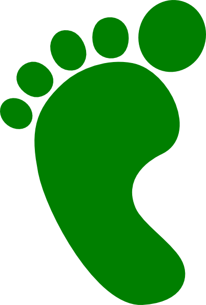 Angled - Green Foot Clipart (402x595)