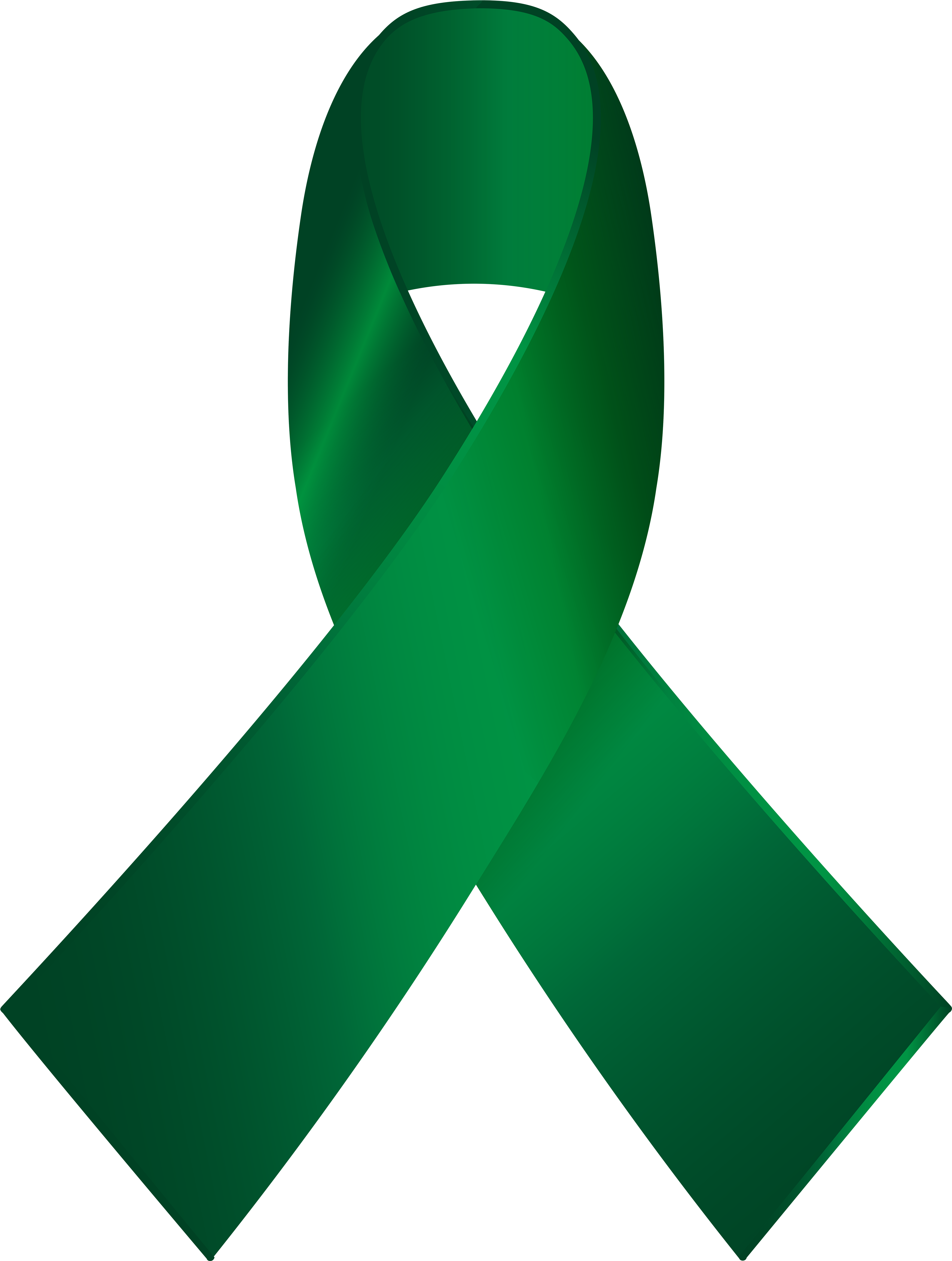 Green Awareness Ribbon Png Clip Art - Emerald Green Cancer Ribbon (4531x6000)
