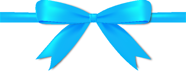 Ribbon Light Blue Icon - Light Blue Ribbon Bow (600x230)