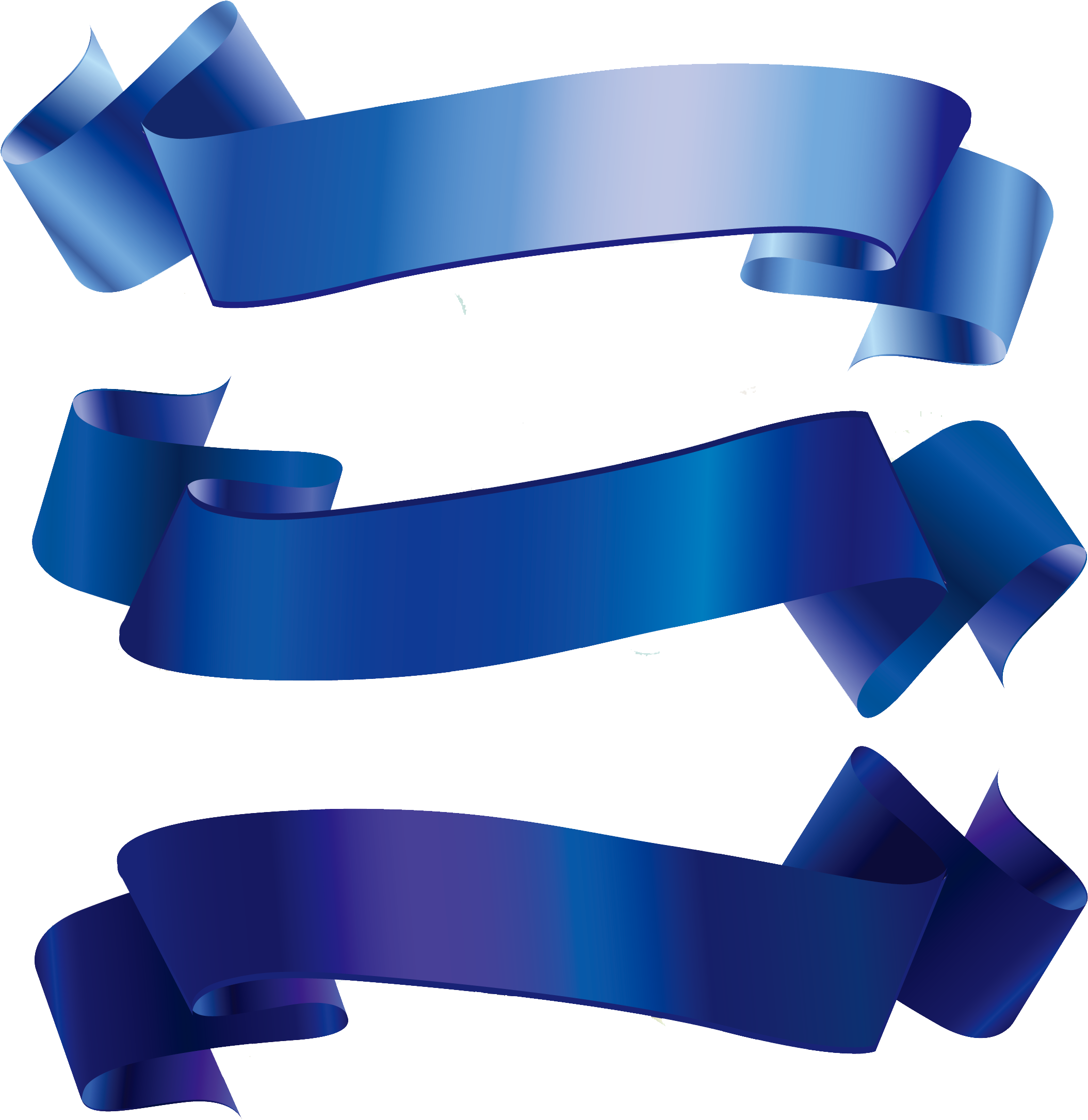 Blue Ribbon Clip Art - Ribbon Banner Vector Png (2362x2362)