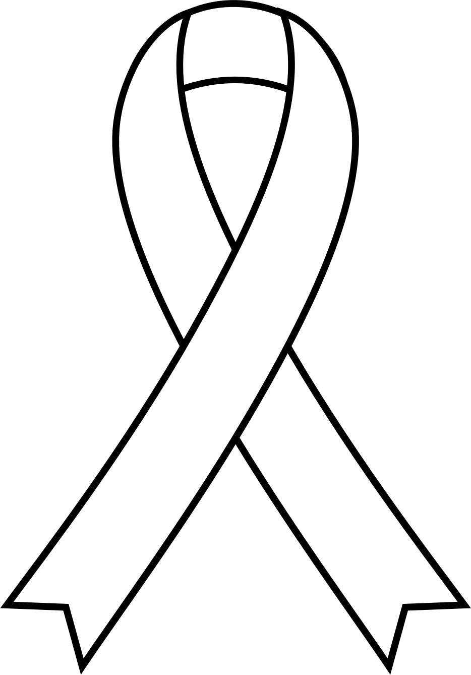Cancer Awareness Ribbon Clip Art - Support Cancer Ribbon Coloring Pages (934x1338)