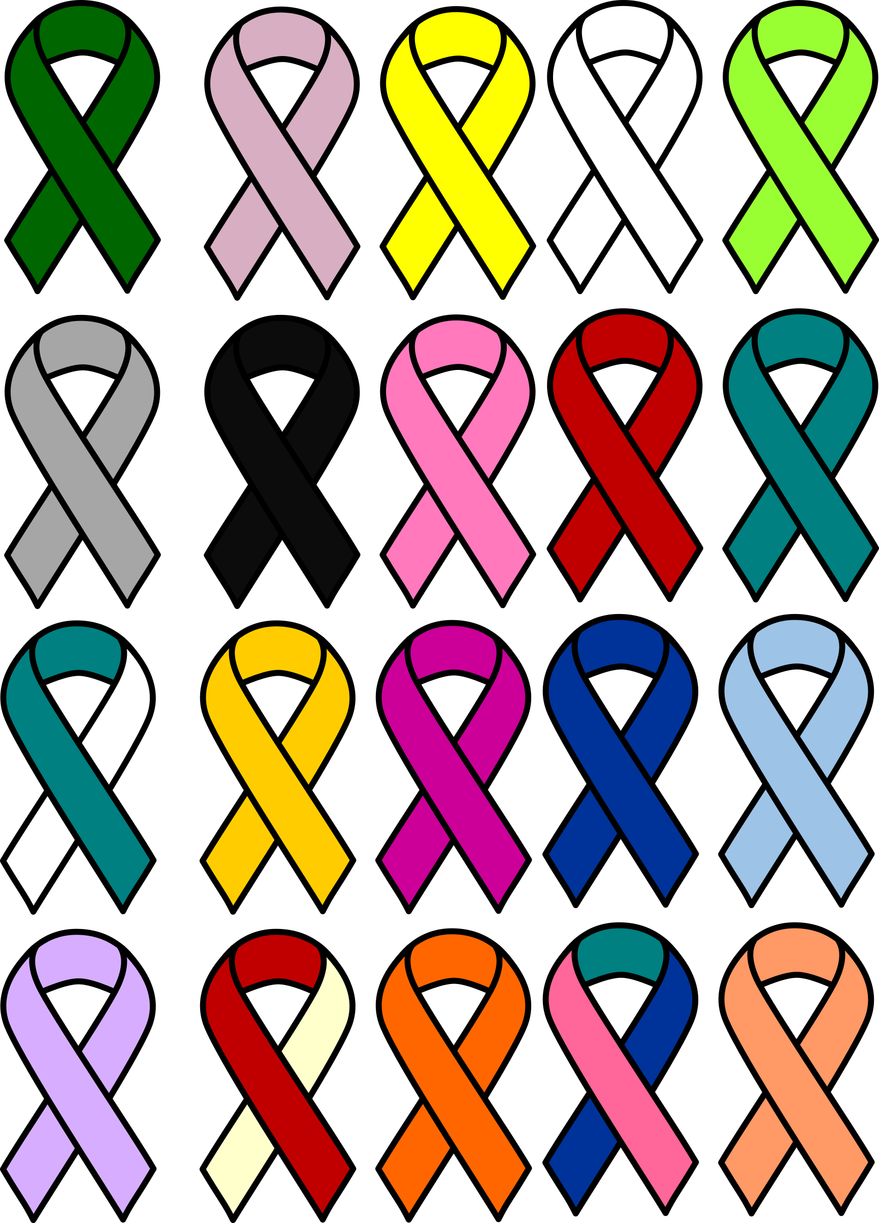 Big Image - Cancer Ribbons Png (1726x2400)