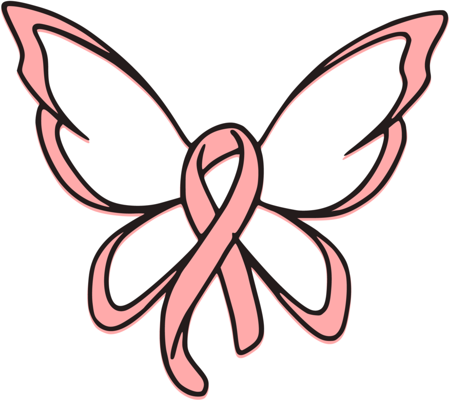 Breast Cancer Ribbon Butterfly Svg Cut File - Breast Cancer Ribbon Butterfly Tattoo (1024x935)