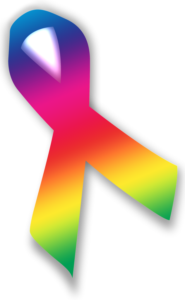 Skin Cancer Awareness Ribbon - Rainbow Cancer Symbol (632x1024)