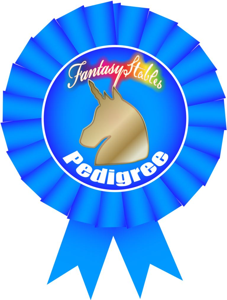 Fantasystables Pedigree Blue Ribbon By Dragonsflamemagic - Graphic Design (785x1017)