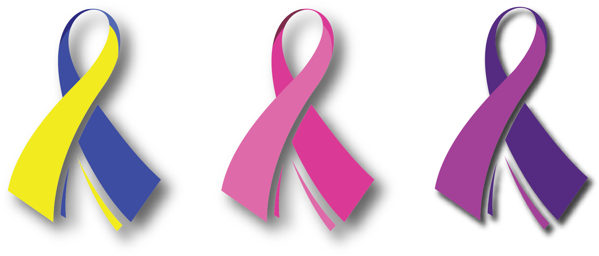 Breast Cancer Ribbon Clipart - October Awareness Month Colors (1929x843)