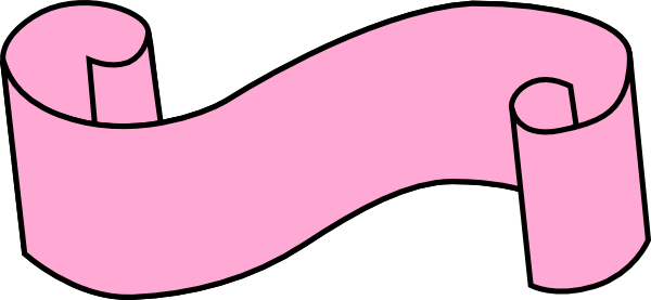 Purple Ribbon Clip Art - Light Pink Ribbon Banner (600x277)