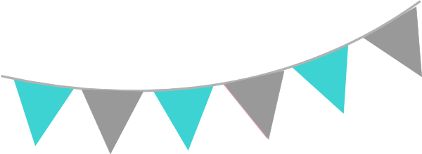 Pink Ribbon Border Png Download - Blue Bunting Transparent Background (600x220)