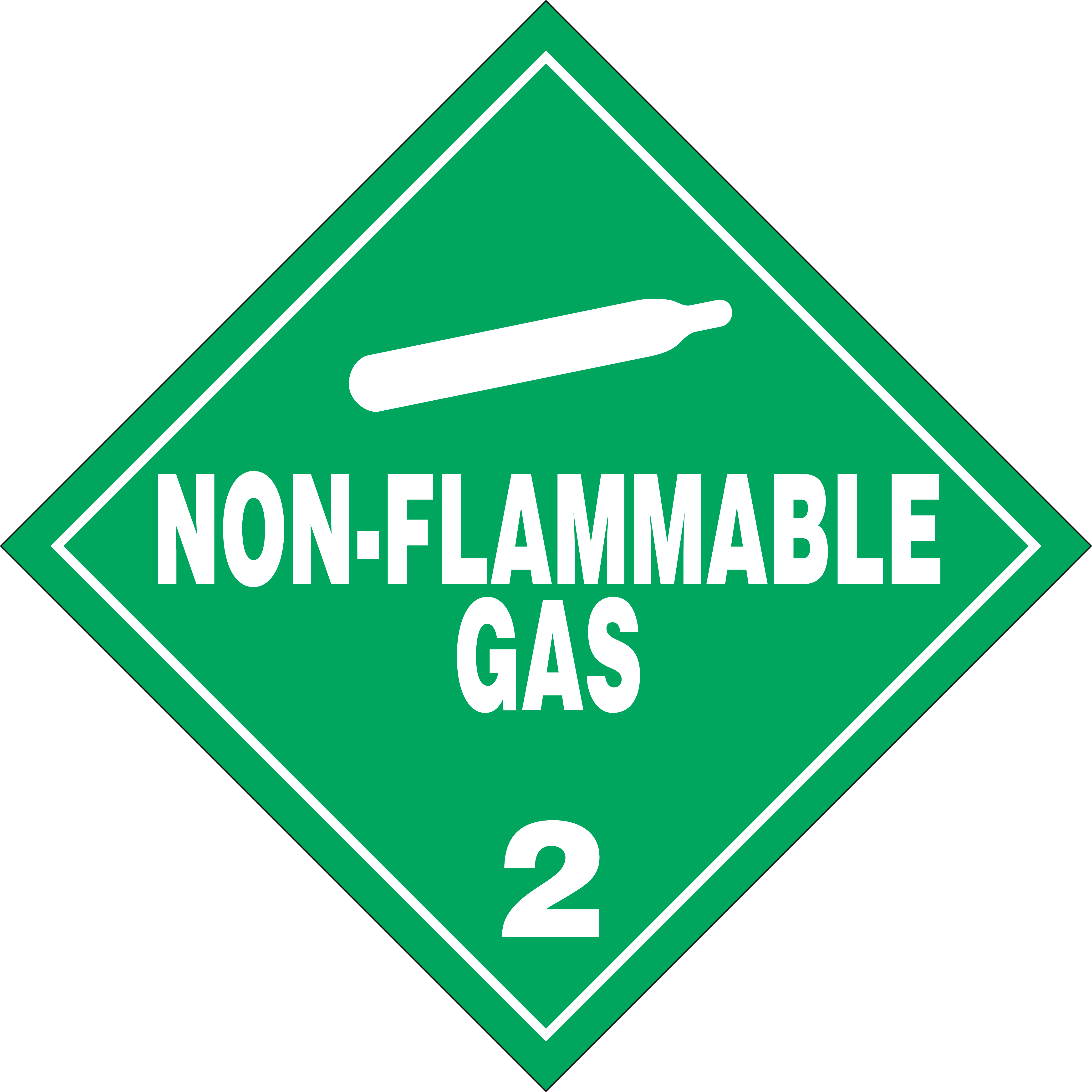 Downloadable Hazmat Placards - Non Flammable Gas Placard (4582x4582)