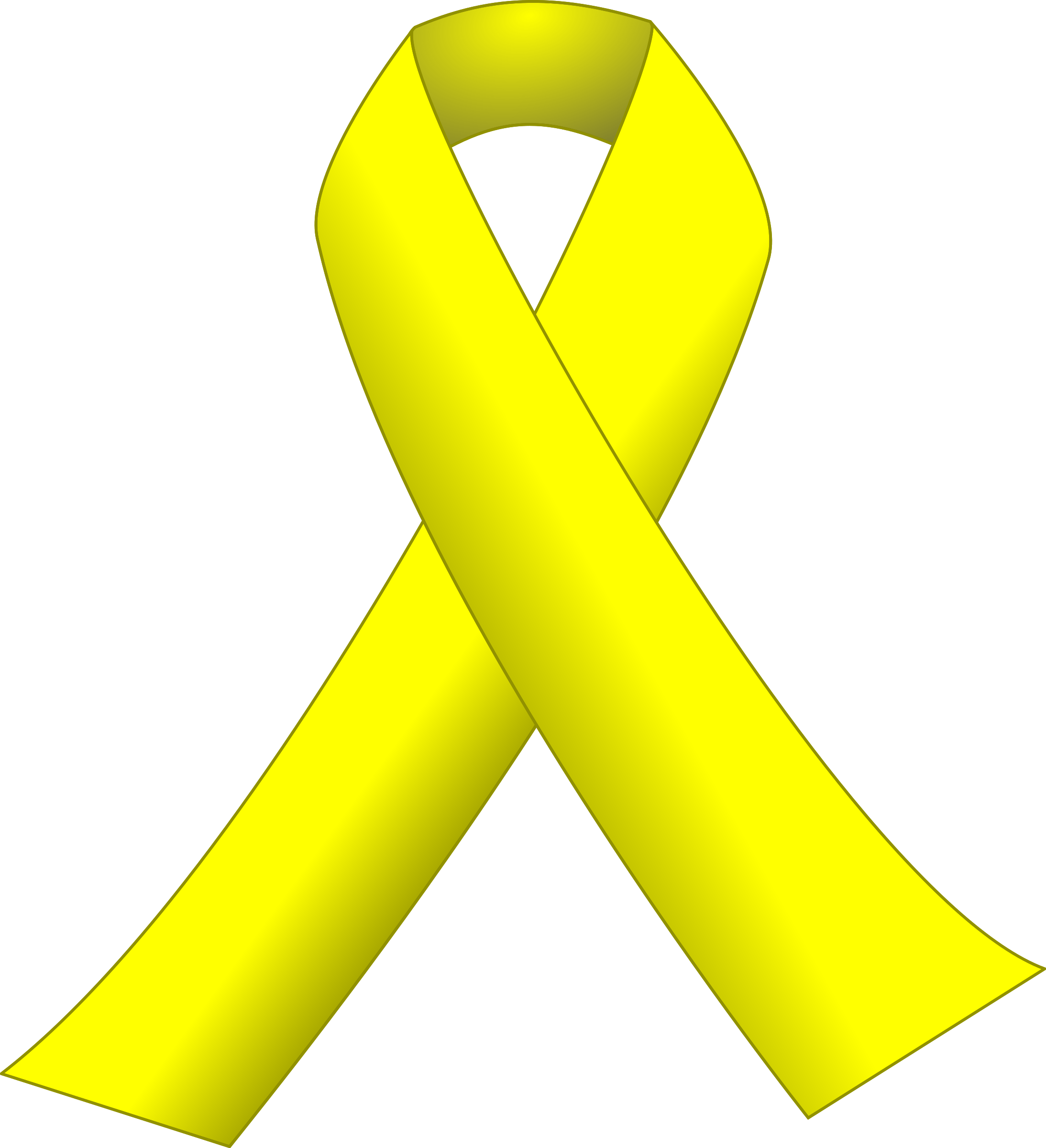 This Free Icons Png Design Of Yellow Ribbon - Yellow Cancer Ribbon Black Background (2187x2400)