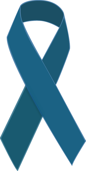Teal Awareness Ribbon Clip Art Colon - Tie (301x600)