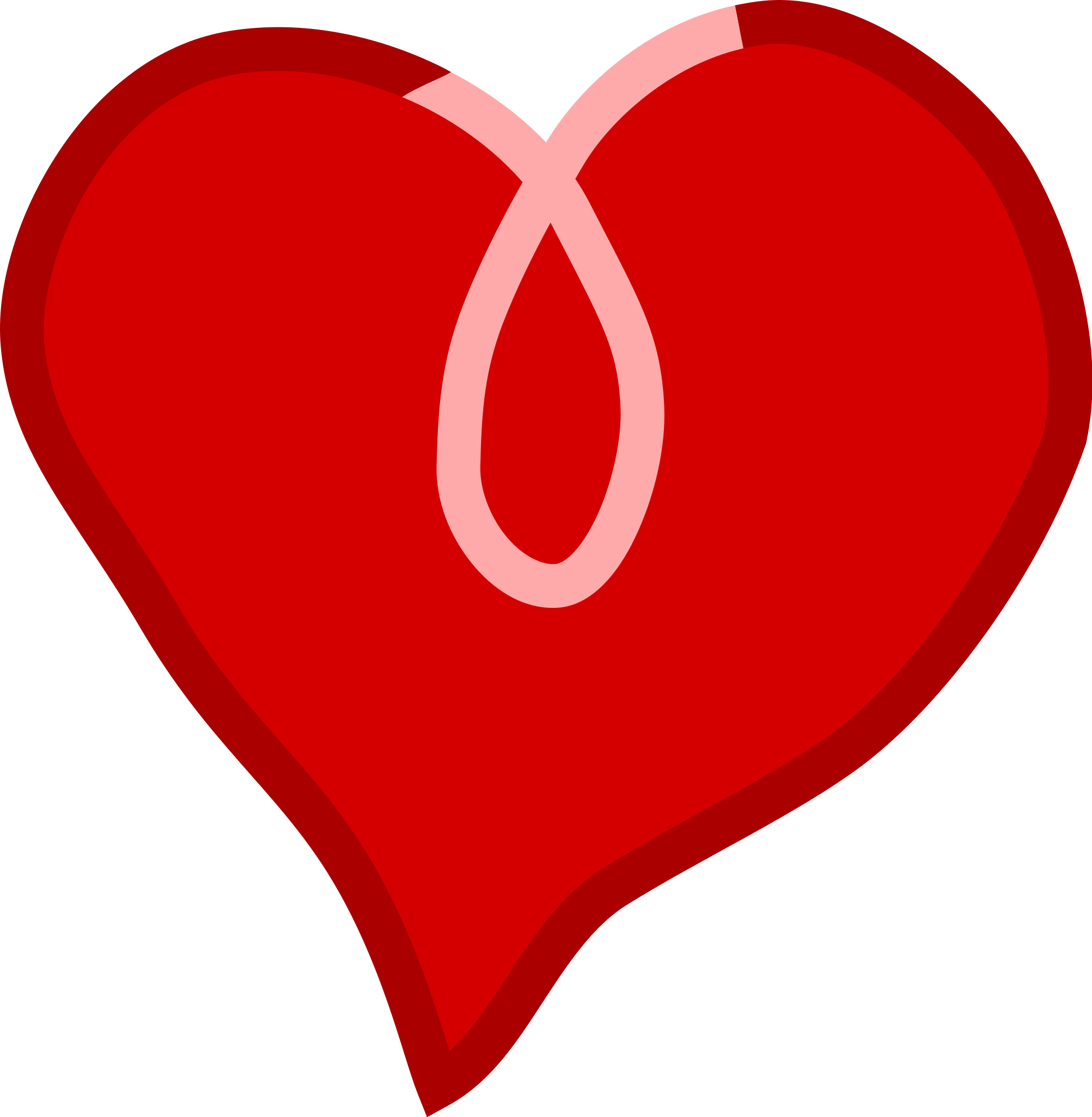 Breast Cancer Ribbon Heart - Red Heart For Breast Cancer (2000x2045)