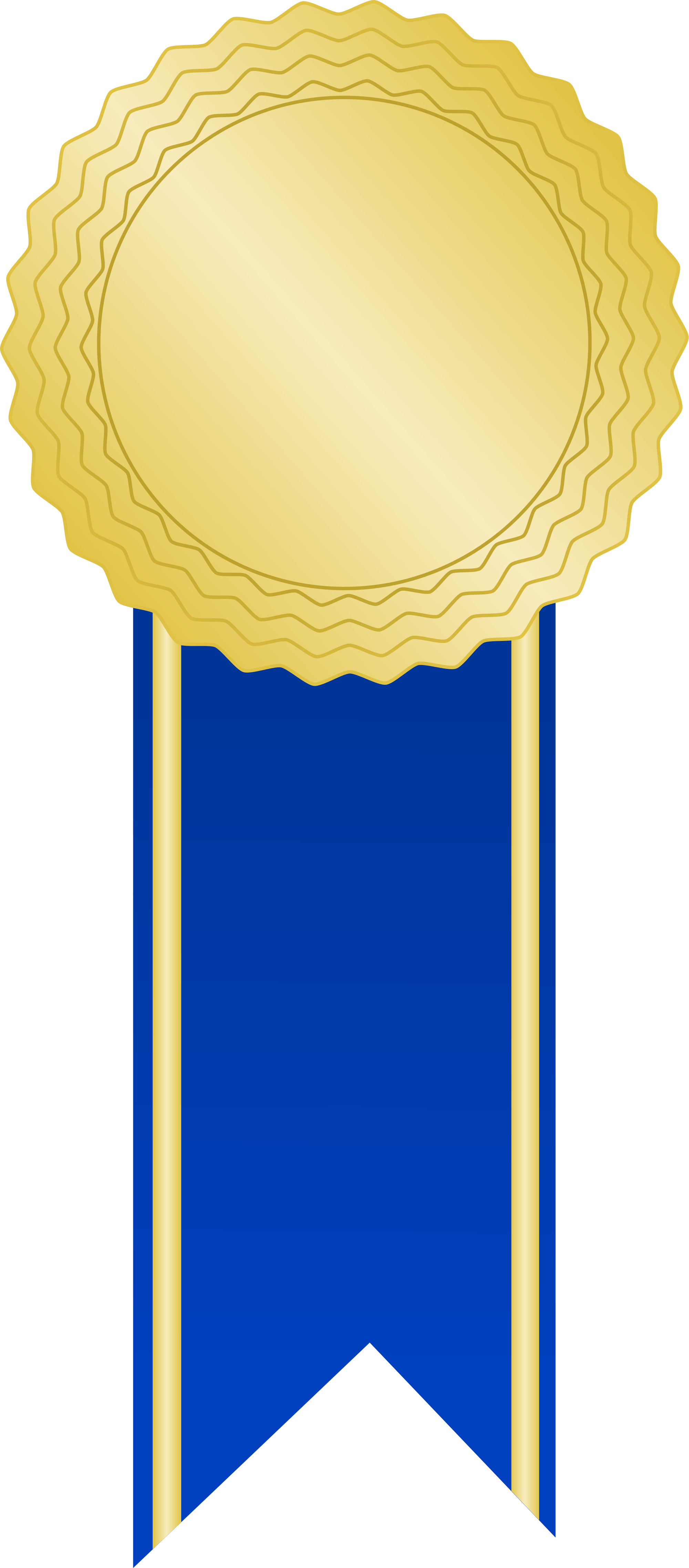 Open - Blue Award Ribbon Png (2000x4553)