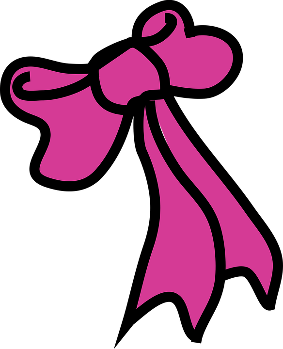 Bow, Pink, Ribbon, Gift, Present, Holiday, Celebration - Pita Ulang Tahun Png (584x720)