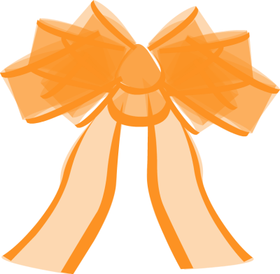Fotor Bowknot Clip Art Online For Free - Orange Bow And Ribbon (400x392)