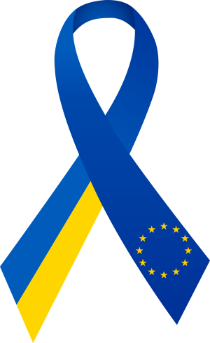 Clipart Ribbon Ukraine-europe - Евросоюз Клипарт (300x490)
