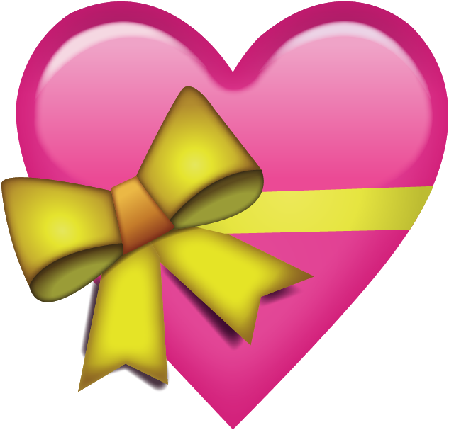 Download Pink Heart With Ribbon Emoji Png - Heart With Ribbon Emoji (640x640)
