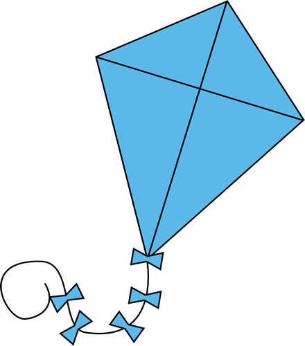 Blue Kite Clip Art Image - Blue Kite Clipart (440x500)