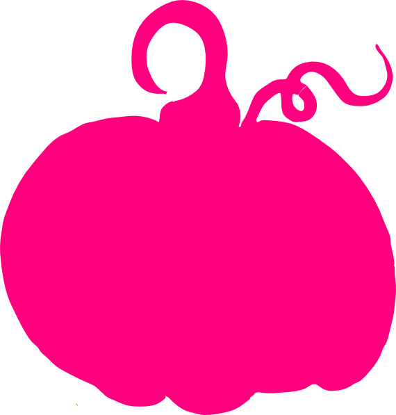 Pink Pumpkin Sihouette Clip Art - Pumpkin Clip Art (570x597)