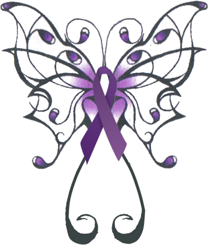 Cervical Cancer Ribbon Clip Art - Butterfly Tattoos (758x905)