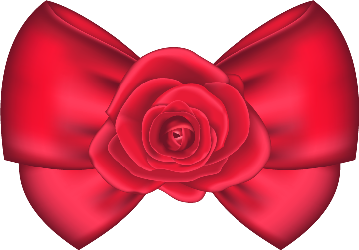Decorative Bow With Rose Png Clipart Picture - Clip Art (760x610)