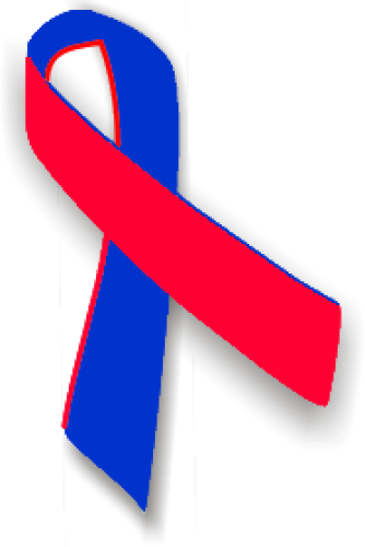 Red And Blue Awareness Ribbons - Blue And Red Awareness Ribbon (334x500)