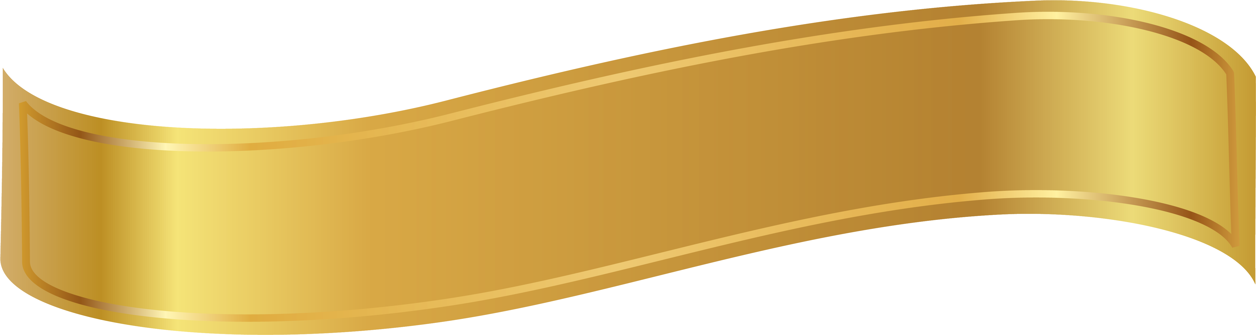 Gold Ribbon Cliparts - Gold Banner Ribbon Png (5228x1588)