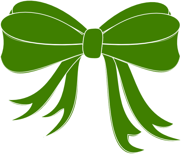 Green Bow Ribbon Clip Art At Clker - Black Bow Clip Art (600x504)