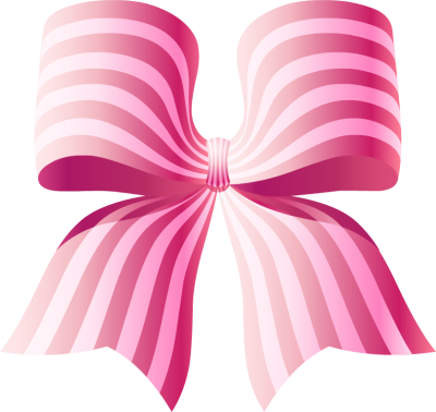 Pink Striped Bow - Pink Striped Bow (400x378)