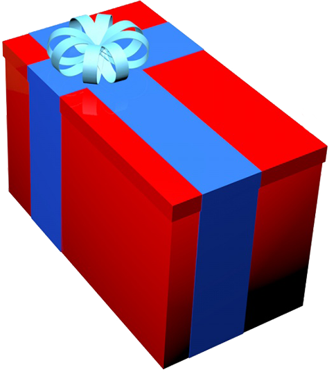 Red Birthday Present Box Blue Ribbon, Golden Birthday - Birthday (485x536)