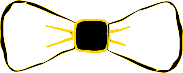 Bow Tie Clipart Gold - Bow Tie Gold Png (600x239)
