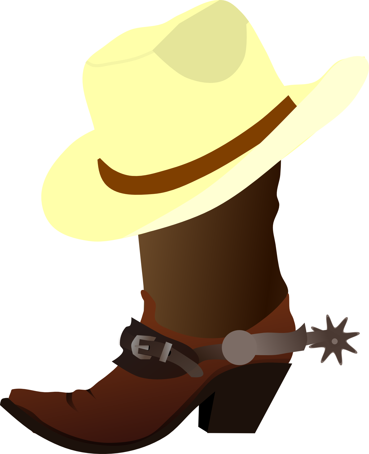 White Cowboy Hat And Boots Clip Art At Clker - Cowboy Boot Clip Art (1560x1920)