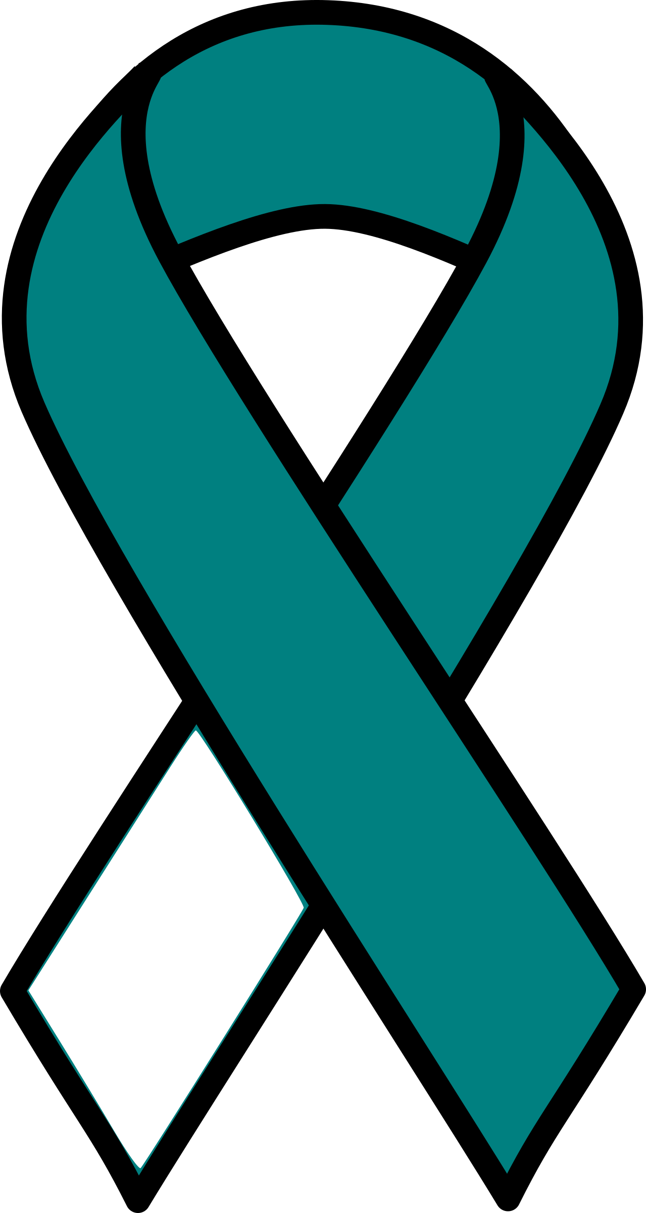 Clipart Cervical Cancer Ribbon - Ovarian Cancer Ribbon (1279x2400)