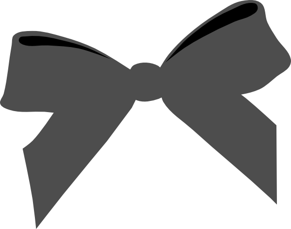 Gray Bow Clip Art (600x472)