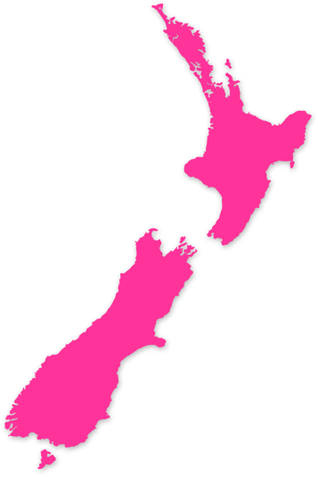 Pink Map - Map Of New Zealand (358x534)