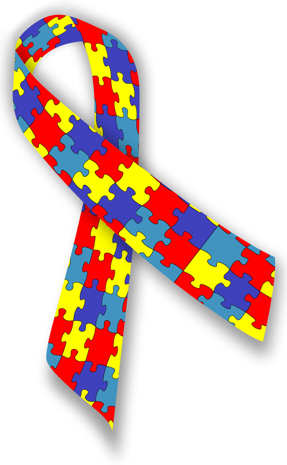 Cancer Awareness, Ribbons And Cancer Awareness Month - Autism Awareness Ribbon Png (1000x1620)