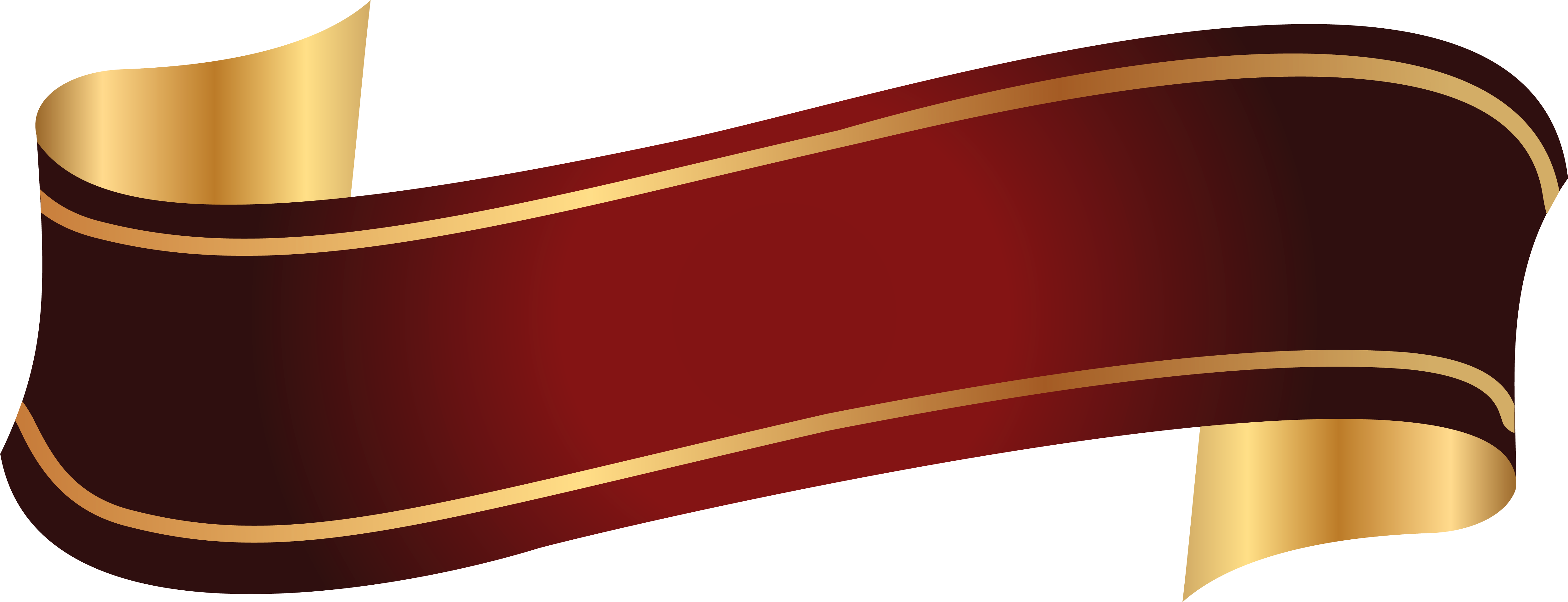 Ribbon Clipart Beige - Gold Banner Ribbon Png (5271x2110)