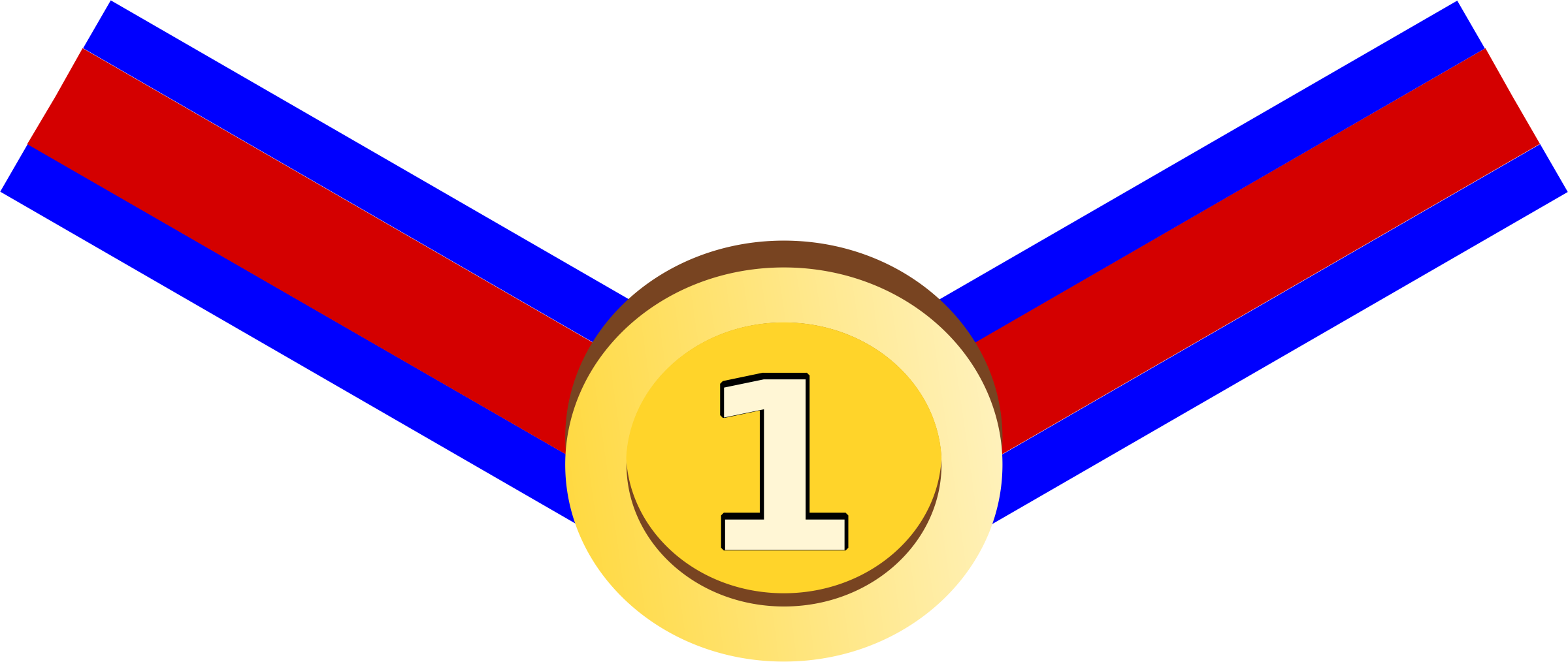 Clipart - First Place Medal Clipart (2400x1014)