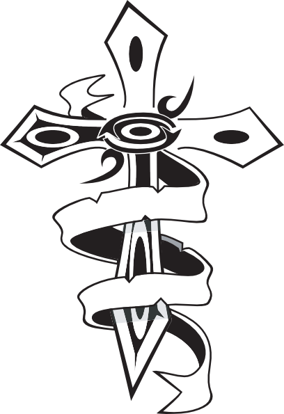 Crosses With Ribbons Clipart - Christian Cross (878x1280)