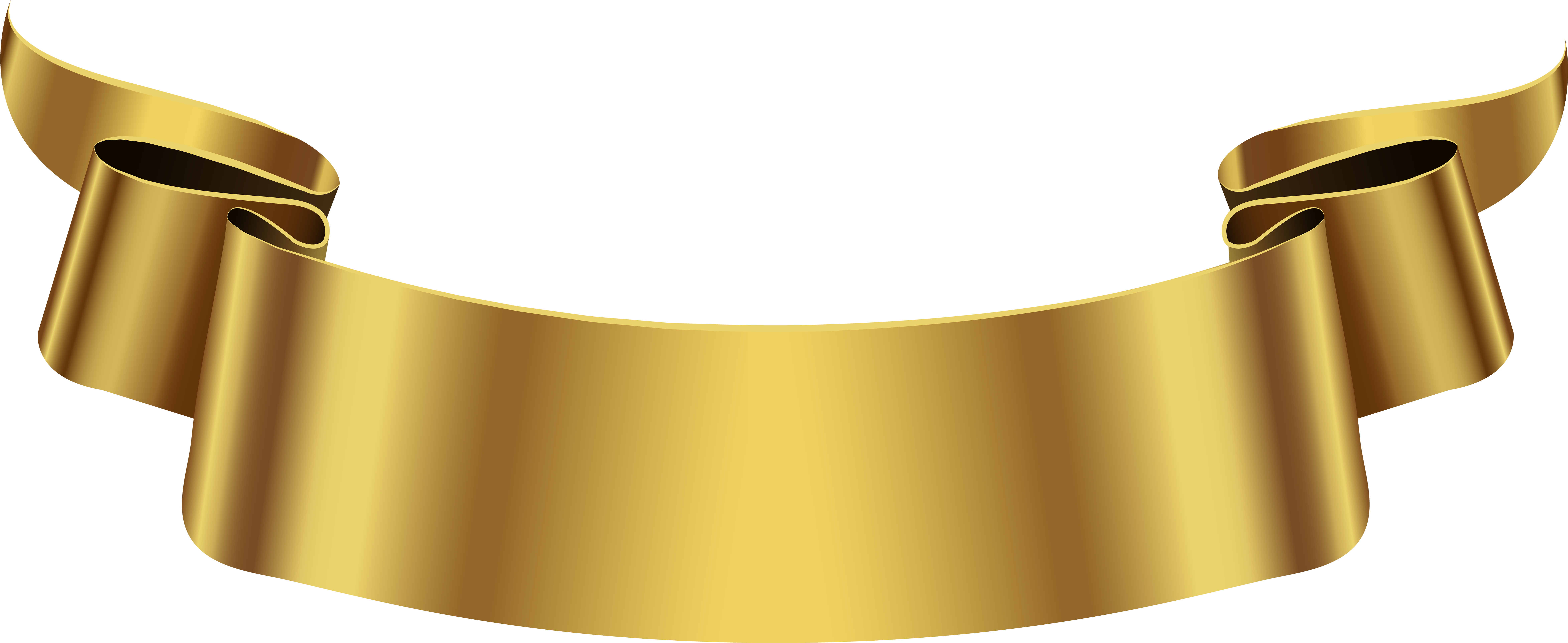 Golden Banner Transparent Png Clip Art Image - Gold Banner Transparent (8000x3324)